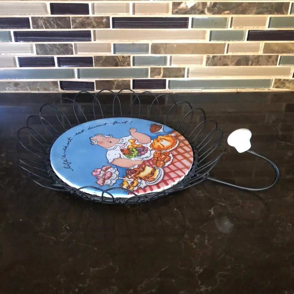Tracey Flickinger kitchen towel hanger‎ LIFE’S SHORT…EAT DESSERT FIRST